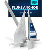 Five Oceans Fluke Anchor 10 Lb Hot Dipped Galvanized Steel Boat Anchor for Pontoon Dinghies Fishing Boats Bass Boats Sport Boats Sportyachts Sailboats FO3941
