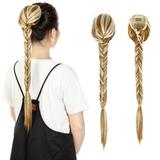 LELINTA 24 Long Fishtail-Braid Ponytail Synthetic Hair Extension with Clip in Ponytail Fishtail Plait Hairpieces