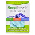 nano towels hair drying wrap twisty towel. the natural anti frizz wrap - safer for your hair and dries fast. replaces hair dryers cotton bath towels & microfiber cloth. one size fits all. 10 x 26