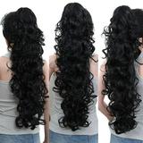 Gobestart Long Clip-in Curly Claw Jaw Ponytail Clip In Hair Extensions Wavy Hairpiece