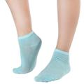 Yoga Socks 2 PAIR Pilate Socks Non Slip Sticky Socks with Grip Ideal for Dance Fitness No Slip Non Skid Socks FREE Eyeglass Pouch by Juniper s Secret. (5-8 Light Blue)