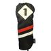 Majek Retro Golf Headcover Black Red and White Vintage Leather Style 1 Driver Head Cover Fits 460cc Drivers Classic Look