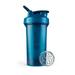 BlenderBottle Classic V2 24 oz Blue Shaker Cup with Flip-Top and Wide Mouth Lid
