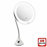 Glam Hobby 10X Magnifying Mirror with Light Makeup Mirror with Lights LED Lighted Makeup Mirror Vanity Mirror with Lights Flexible Gooseneck Mirror with Lights with Powerful Suction Cup