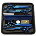 CoastaCloud 4Pcs/Set 7 inch Salon Barber stainless steel Scissors Shears Hair Styling with Adjustment Tension for Kids Adults Haircut Pets Grooming Professional Electroplated Haircutting Free Comb+Ba
