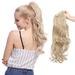 S-noilite Long Thick Claw Jaw Ponytail Big Wave Clip in Pony Tail Hair Extension Extensions