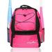 Athletico Youth Baseball Bat Bag - Backpack for Baseball T-Ball & Softball Equipment & Gear for Boys & Girls | Holds Bat Helmet Glove | Fence Hook (Pink)