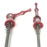 AEST Titanium Axle w/ CNC Aluminum Alloy Lever/Cap Quick Release Road Bike Skewers (Red)