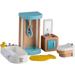 HaPe Family Bathroom Playset Dollhouse Accessories 7 Pieces