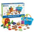 Learning Resources New Sprouts Deluxe Market Set - 32 Pieces Boys and Girls Ages 18mos+ Food Play Set Pretend Play for Toddlers
