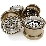 Integy RC Toy Model Hop-ups C26703GUN Billet Machined D6 Spoke Wheel Set (4) for Axial 1/10 Yeti Rock Racer