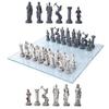 Greek Mythology Olympian Gods And Demigods Zeus Hera Olympus Army Resin Chess Pieces With Glass Board Set