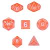 Brybelly Holdings GDIC-1113 Polyhedral Dice Set in Velvet Pouch Translucent Yellow - Pack of 7