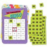 Big Dot of Happiness 90 s Throwback - Bar Bingo Cards and Markers - 1990s Party Bingo Game - Set of 18
