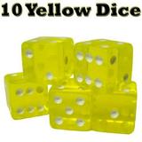 Classic Six-Sided Board Game d6 Pipped Dice 16mm Yellow 10-pack