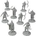 8 Unpainted Fantasy Bandit Mini Figures- All Unique Designs- 1 Hex-Sized Compatible with DND Dungeons and Dragons & Pathfinder and All RPG Tabletop Games