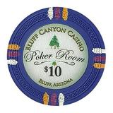 Bluff Canyon 13.5g Poker Chips $10 Heavyweight Clay Composite 25-pack