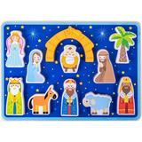 Imagination Generation Nativity Scene Puzzle Board | Wooden Puzzle | Christmas Bible Puzzle | Chunky Puzzle - 11 Pcs