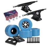 Cal 7 83mm 78A Longboard Flywheels | 180 Truck Combo | ABEC 7 Bearings and Spacers (Light Blue)