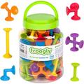Froogly - 100 Piece Suction Toys | Montessori Toys Bath Toys Construction Building Set Silicone Preschool Toys Daycare Toys Shower Toys Travel Toys for Kids Toddlers Boys Girls Ages 3 4 5 6 Year Old