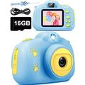 Kids Camera for Girls or Boys - Amerteer Anti-Drop Kid Digital Camera with Soft Silicone Shell and 13 Mega Pixel Dual Lens 2.0 inch HD Screen with Mic Great Gift for 3-12 Year Old with 16GB TF Card