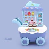 Siaonvr Children s Girl s Color Ice Cream Cart Kitchen Toy Set Education DIY Toy Gift