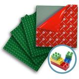 Creative QT Peel-and-Stick Green 4 Pack 10 x10 Self Adhesive Baseplates Compatible with Bigger Sized DUPLO Style Bricks Fastest and Easiest DIY Bases for Play Tables Walls and More