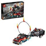 LEGO Technic Stunt Show Truck & Bike 42106 Building Kit with Motorcycle Toy Truck and Trailer (610 pieces)