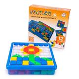Playkidz: Pegture Jr. Set with 100 Larger Pieces + 12 Design Cards. Mosaic Puzzle Toy Set Creative Skills Development Educational Learning Toys for Kid. Great Gift for Boys & Girls.