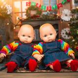 The Queen s Treasures 15 Inch Doll Clothes Designed For Use With Bitty Baby Dolls St of Two Rainbow Overall Skirt & Pants 2 Shirt and 2 Pair Shoes. Compatible with American Girls Bitty Baby Twins