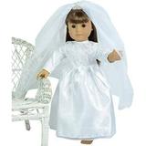 The New York Doll Collection Wedding Gown and Veil with Tiara for 18 inch Dolls for Kids