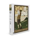 Golf Sunday Driver (1000 Piece Puzzle Size 19x27 Challenging Jigsaw Puzzle for Adults and Family Made in USA)