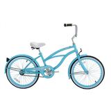 Wonder Wheels 20 Ft. Beach Cruiser Coaster Brake Single Speed Bicycle Bike Stainless Steel Spokes One Piece Crank Alloy Baby Blue Rims 36H - Baby Blue