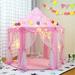 Topcobe Princess Tent for Kids Play Tents for Girls Birthday Gift Large Castle Play Tent for Kids Outdoor Indoor Portable Children Play Housefor Child Boys (Pink Including Led Lights)