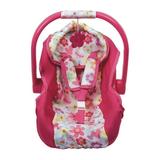 Adora Stylish Baby Doll Car Seat with Sturdy Handle for 20-inches Dolls - Pink Flower Power