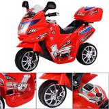 Topbuy 6V Electric Toy Motorcycle Kids Ride On Car Battery Powered 3 Wheel Bicyle Red