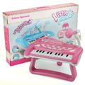 Musical Toy Set Electronic Grand Piano Keyboard With Microphone And Lights For Pretend Play And Educational Development (Pink)