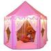 CuteKing Princess Castle Kids Play Tent Children Large Playhouse with Small Star Lights Pink