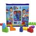 MEGA BLOKS Fisher-Price Toy Blocks Blue Big Building Bag with Storage (80 Pieces) for Toddler