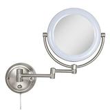 Zadro Dual Sided, Lighted Fluorescent Wall-Mount Mirror 1X/10X