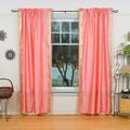 Lined-Pink Rod Pocket Sheer Sari Curtain Drape Panel - 60W x 120L - Piece