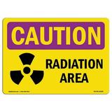 SignMission OS-CR-P-710-L-10182 7 x 10 in. OSHA Caution Radiation Sign - Radiation Area