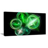 Green in Black Fractal Desktop Graphic Art on Wrapped Canvas