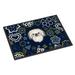 Carolines Treasures BB5072MAT Blue Flowers Pekingese Door Mat Indoor Rug or Outdoor Welcome Mat 18x27 Doormat 27 L x