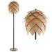 Simon 63 Pinecone Wood/Metal LED Floor Lamp Natural/Black