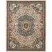 SAFAVIEH Classic Chandler Floral Bordered Wool Area Rug Ivory/Light Blue 2 x 3