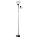 Globe Electric Delilah 72 Matte Black Torchiere Floor Lamp with Reading Light