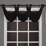 Abri Grommet Crushed Sheer Waterfall Valance (Single) - 24 x 24 - Black