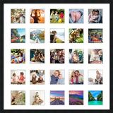 Black Collage Frame With Mat - 22x22 Frame For (25) 4 x 4 Photos - Great for Instagram Pictures