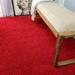 Maxy Home Bella Solid Red 5 ft. x 7 ft. Shag Area Rug